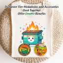 5pcs Colorful Dumpster Fire Challenge Coin - This is Fine Mini Dumpster Fire Coin - Hilarious Funny Desk Accessories for Work - Gold Coworker Go Away Token - Inspirational Gifts for Men Women Teacher