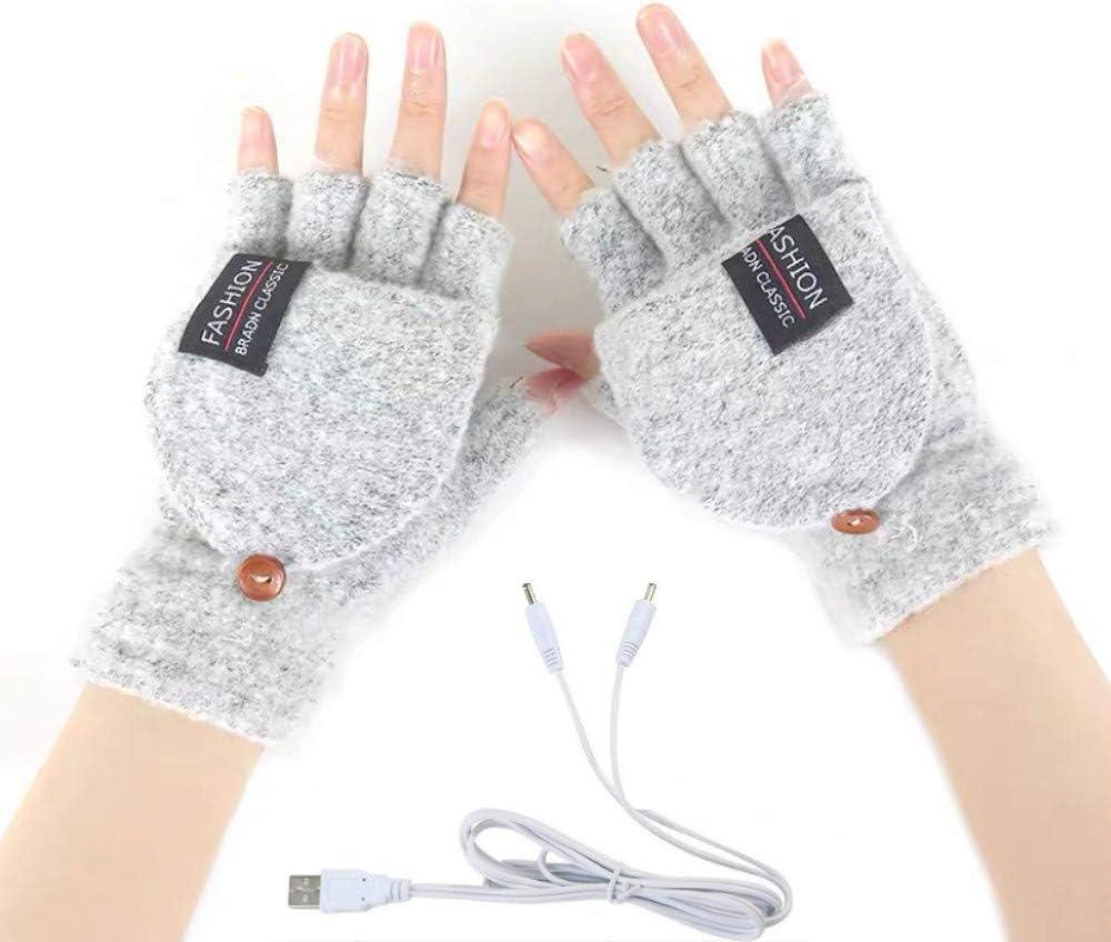 Womens Heated Gloves (4.4inch x 6.3inch, Gray)