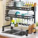 Dish Drying Rack Kitchen Organizers Storage Drying Rack Over Sink Dish Drying Rack Under Sink organizer3 Tier Dish Strainer with Storage Basket