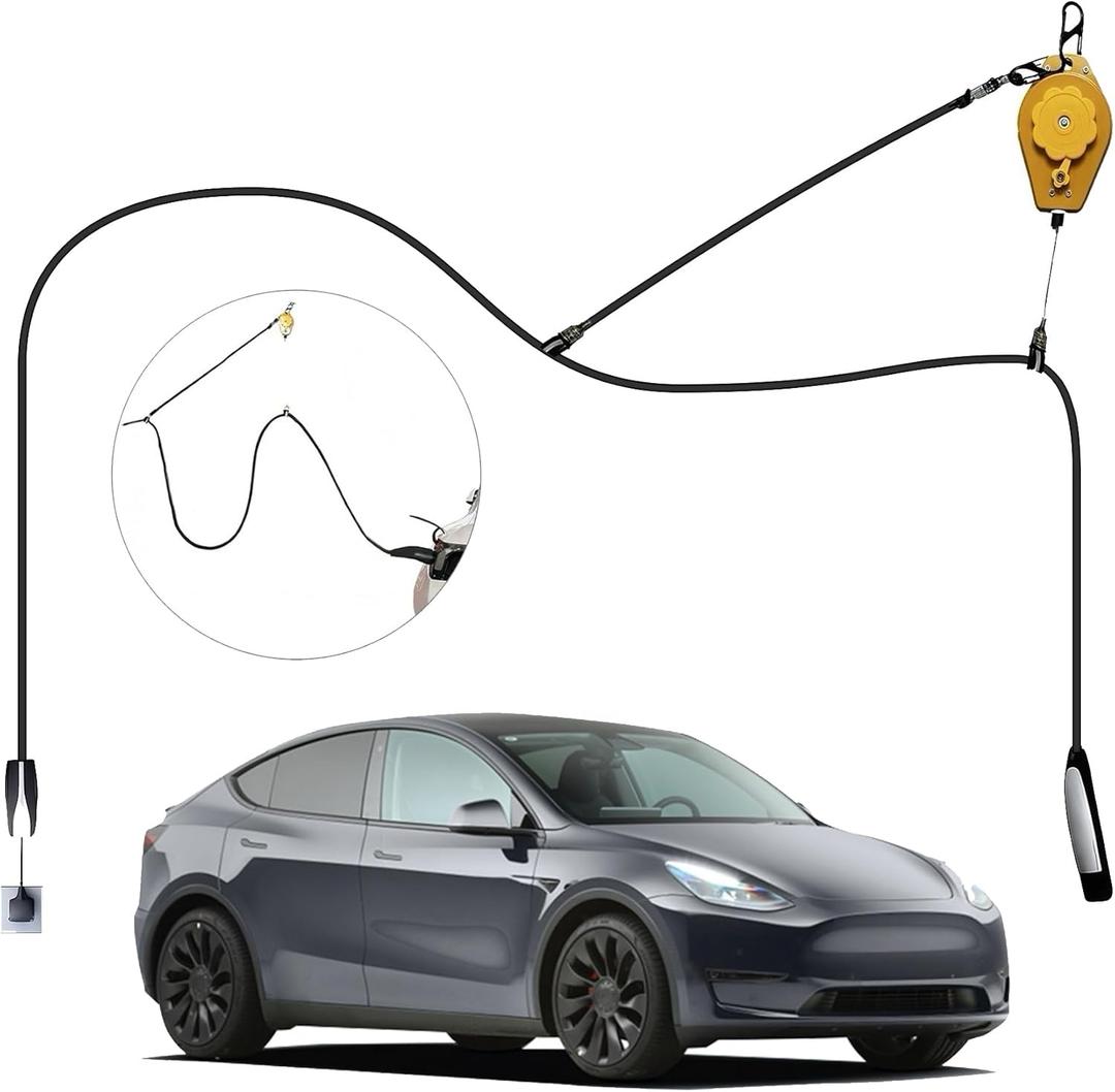 EV Charger Retractable Cord Reel, Overhead EV Charging Cable Organizer for Garage, 6.6 ft Reach, Ceiling or Wall Mount, Compatible with Tesla NACS & Most J1772 Cables