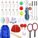 38 Pcs Miniature Sports Set Mini Golf Baseball Tennis Bowling Tiny Golf Ball Clubs Ball Bats RacketPong Table Tennis Mini House Decoration Accessories