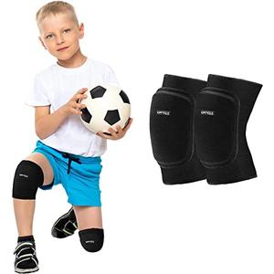 ONTYZZ Kids Knee Pads with Thicken Sponge Padding, Breathable Stretchy Knee Pad for Child Girls Boys, Soft Knee Pads for Dancing Skating Football Mountaineering Cycling Black/S