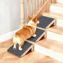 3 Pack Dog Ramp for Stairs, Anti-Slip Pet Step for Small Dogs with Soft Carpet Surface, Folding Portable Indoor/Outdoor Pet Steps for Stairs, Dog Stairs for Senior/Arthritis Dogs (Pet Firendly)