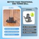 2 x 2024 Upgraded Walker Ski Glides Made with Wear-Resisting Rubber Base, NOT Scratch Floor, Universal Fit Walker Accessories for Folding Walkers, Walker Glides for Seniors, Walker Feet Replacement (Black)