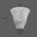 3 Pack White Alabaster Ceiling Fan Light Covers, Bell Glass Shade Replacement Globe for Bathroom Vanity Fixture, Chandelier, Wall Sconce with 2 1/4 inch Fitter Opening, G0107