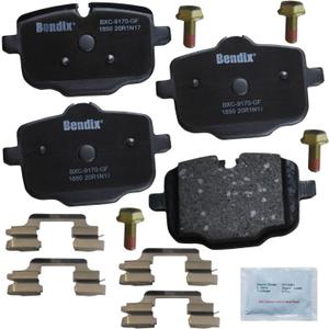 Bendix Priority1 CFC1850 Ceramic Rear Brake Pads for Select Models BMW 530e,xDrive,530i,540d 540i,640i xDrive Gran Turismo,740e 740i,745e,750i,750Li,840i,Coupe,Alpina B7,iX,M550i X3,X4,X5,X6,X7