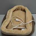 K&H Pet Products Thermo-Kitty Bed Heated Cat Beds for Indoor Cats & Dogs, Calming Warming Pillow Pet Bed, Machine Washable, Removable Heater, Safety Listed - Small 16" Round Mocha/Tan