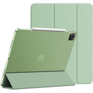JETech Case for iPad Pro 12.9-Inch (6th/5th Generation, 2022/2021 Model), Slim Stand Hard Back Shell Smart Cover with Auto Wake/Sleep (Matcha Green)