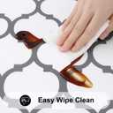 Smiry Round Picnic Tablecloth, Waterproof Elastic Fitted Table Covers for 18" - 24" Tables, Wipeable Flannel Backed Vinyl Tablecloths for Camping, Indoor, Outdoor, White & Dark Grey