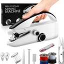 Handheld Sewing Machine,Two dear,Mini sewing machine,Easy to Use for Beginners and Fast Stitch Suitable for Clothes,Fabrics (Black)