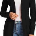 Black Cardigan Sweaters for Women Lightweight Long Sleeve Open Front Knit Cardigans for Spring Fall XL (Black, XL)