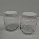 kitchentoolz Half Gallon Mason Jar - Glass Jar Wide Mouth with Airtight Foam Lined Plastic Lid - 1/2 Gallon Jar for Sourdough Starter, Fermenting Kombucha Kefir, Pickling, & Canning 2 Pack