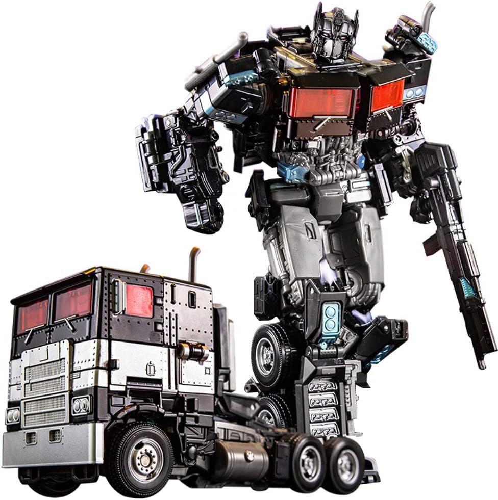 Deformation Alloy Car Robots Manual Assemble Action Figure Desktop Decoration Collectible Model Gifts Limited Edition, Multicolor (Black Optimus Prime Dark Commander）