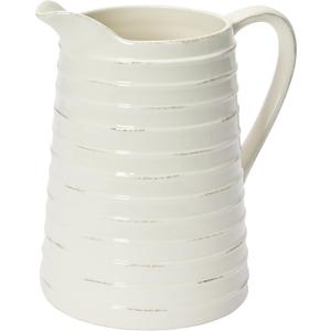 Creative Co-Op White Ceramic Pitcher Creative Co-Op White Ceramic Pitcher