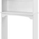 Yaheetech Over The Toilet Cabinet, Double Door Bathroom Storage Organizer, Toilet Rack with Inner Adjustable Shelf and Open Storage Shelf, White