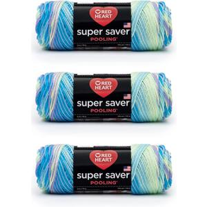 Red Heart Super Saver Yarn, 3 Pack, Stillwater 3 Count