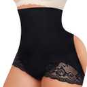 Gotoly Hourglass Figure Butt Lifter Shaper Panties Tummy Control High Waisted BoyShort (X-Large-XX-Large, Black)