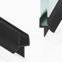 2PCS Shower Door Bottom Seal Strip, Black PVC, 36" Length, Fits 10mm Thick Glass, Prevents Leaks & Water Damage, Easy Installation, No Adhesive Required (Black, 36in for 3/8"(10mm) Door)