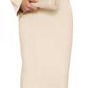 Wenrine Womens Fall Off The Shoulder Bodycon Sweater Dress 2025 Formal Long Sleeve Elegant Cocktail Party Maxi Dresses (Brown, XL)