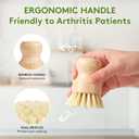 4 Pack Bamboo Dish Brush, Dish Scrubber Brush with Sisal Bristle, Natural Scrub Brush for Kitchen Cleaning Dishes, Pots, Pans, Bottles, Vegetables