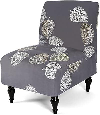 Liykimt Armless Accent Chair Cover Slipcover,Slipper Chair Stretch Spandex Removable for Armless Chair Furniture Protector for Living Dining Room Hotel (Dark Gray, 1)