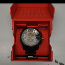 Diesel Mega Chief Watch for Men, Chronograph Men's Watch (51MM, Black/Gold Accents)