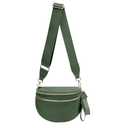 Nylon Crossbody Bags Bum Bag for Women Large Sling Bag Purse with Adjustable Strap（Bean Green）