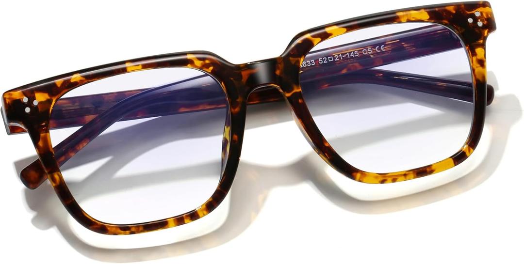 Oversized Square Blue Light Glasses for Woman Men fashion Reduce Eyestrain Protection for TV/Computer/Gaming