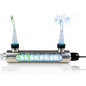 24W Inline UV Light for Aquarium 75 Gallon / 1000 Gallon, UV Light for Cold Plunge, Drinking Water, Fish Tank Ultraviolet Clarifier Machine for Pond Algae Control