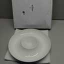 LAUCHUH Porcelain Chip and Dip Serving Set Divided Serving Trays Appetizers and Cheeses Serving Platter Compartment Dish for Mother's Day, Snack, Fruit, Veggies, Candy, 12-inch Set of 1