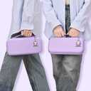 innoAura Switch 2 Carrying Case for NS Switch 2 (2025), with 9 Game Card Slots, Protective Travel Storage Case, Cute Pendant and Sticker, Purple