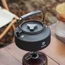 Alocs 1L Kettle Teapot, Portable Camping Coffee Pot, Hard-Anodized Aluminum Camping Kettle, Lightweight Backpacking Kettle for Campfire, Gas Stoves, Hiking, Picnic and Survival Gear