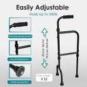 3-Legged Walking Cane, Body Recovery Aid Tool, Enhanced Stability and Anti-Slip, Up to 300lb, Hight Adjustable 29.3-36.3in, Suitable for Elderly Handicap or Pregnant Women, etc(Black)
