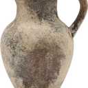 SIDUCAL Ceramic Rustic Farmhouse Vase with Handle, Terracotta Vase, Minimalist Decorative Vases for Home Decor, Table, Living Room, Shelf, Christmas Decoration (Gray)