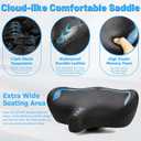 CDYWD Oversized Bike Seat for Men & Women Comfort, Extra Wide Bicycle Seat Cushion, Comfortable Wing Padded, Large Replacement Saddle for Peloton, Stationary Exercise Bike, Ebike, Cruiser, City Bike