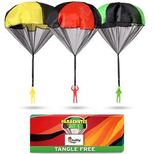 nutty toys Parachute Toys for Kids - Tangle Free Outdoor Flying Parachute Men, Top Indoor & Outside for 3 4 5 6 7 8 9 10 11 12 Year Old, Best Easter Basket Stuffers Idea 2026, Unique Boy & Girl Gifts