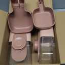 Kenond 35oz Hanging Automatic Pet Food Water Dispenser, Auto Gravity Pet Feeder and Waterer Set, Cage Cat Food Bowl Dog Feeding Station for Puppy and Kitten Rabbit Chinchilla Hedgehog Ferret (Pink)