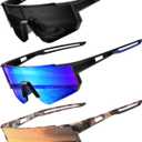 3PACK Polarized Sports Sunglasses for Men Outdoors Mountain Cycling UV400 Protection Sun Glasses Big Frame Goggles