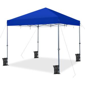 Yaheetech 12x12 Pop Up Canopy Easy Set-up Tent, Portable Outdoor Canopy Instant Tent, Commercial Gazebo with Wheeled Carry Bag & 4 Sandbags for Home, Party & Outdoor Activities, Blue