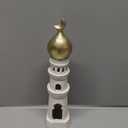 Islamic Cultural Decor Collection - Handcrafted Resin Mosque Models & Tower Ornaments for Home/Office Display Ramadan Decoration
