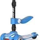 Sejoy Toddler Kick Scooter for Kids with 3 Wheels Extra-Wide Childrens Foldable Toy Scooter with Adjustable Height/Handlebars & Folding Seat for Kids Ages 3+