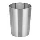 mDesign Stainless Steel Round Metal Trash Can, Small 2.8 Gallon Wastebasket, Garbage Basket Bin for Bathroom, Bedroom, Kitchen, or Home Office, Holds Waste and Recycle, Mirri Collection, Brushed