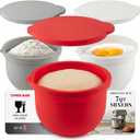 The Original MIXAID Silicone Bowl Insert Liners for KitchenAid Bowl-Lift 7 Qt Stand Mixers - Replacement Mixer Accessories - Leak-Proof Design, Non-slip Base & Easy Clean - Set of 3 Liners & Lids