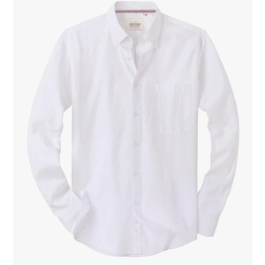 Alimens & Gentle Mens Solid Oxford Shirt Long Sleeve Dress Shirt Work Casual Button Down Shirts with Pocket S