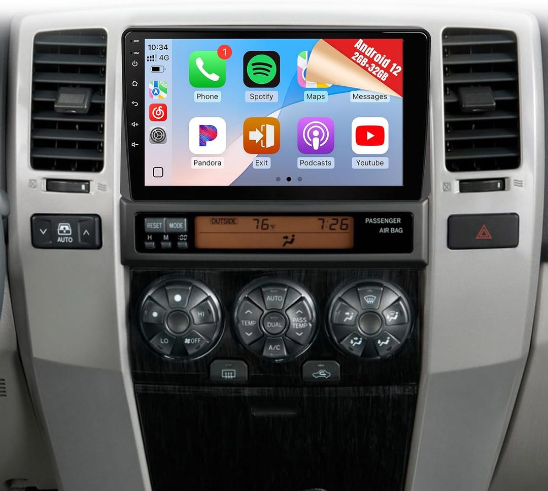 Naifay 8Core Android Car Stereo for Toyota 4Runner 2003-2009 Radio Upgraded(Fit J.B.L Version), 9inch IPS Touch Screen for 4Runner with CarPlay/Android Auto/Bluetooth/GPS/WiFi/SWC/Camera+Canbus