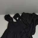 The Drop Women's Kimi Ruffled Shoulder Smocked Midi Dress (Black)