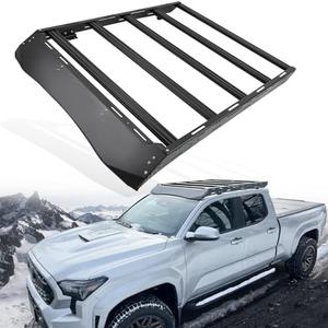 Trumgeta 1000 lbs Roof Rack Fit for 2024 2025 2026 Toyota Tacoma Double Cab Pickup Aluminum No Drill Roof Basket Heavy Duty Cargo Carrier Tacoma Accessories