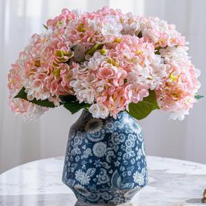 10 PCS Faux Hydrangea Flower Hydrangea Artificial Flowers Hydrangea Bouquet Faux Flower Table Centerpieces for Home Wedding Bridal Bouquet Office Party DIY Floral Decor (Pink)