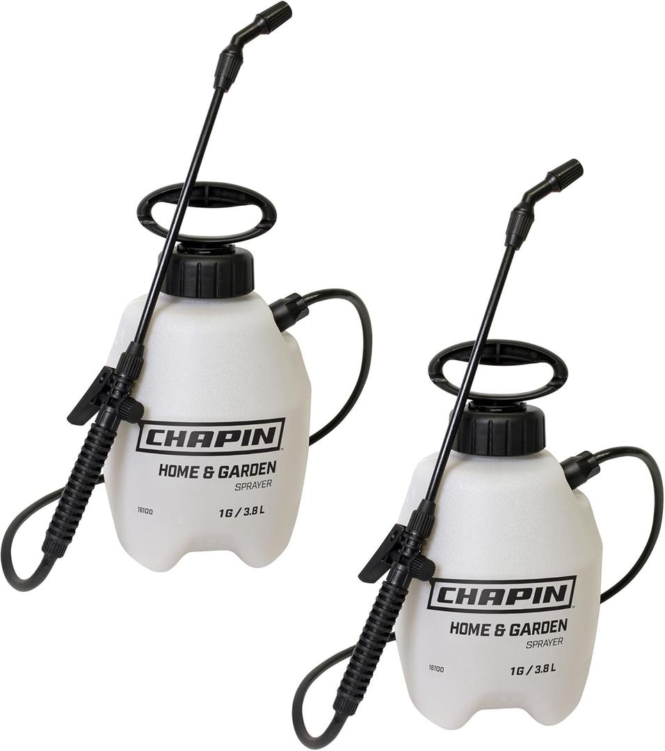 Chapin 16109 Pump Sprayer, 1Gallon, Lawn & Garden, Translucent Poly Tank, Adjustable Cone Nozzle, Ergonomic Handle & inTank Filter for Herbicides, Pesticides, Fertilizers & Cleaning Tasks, 2 Pack