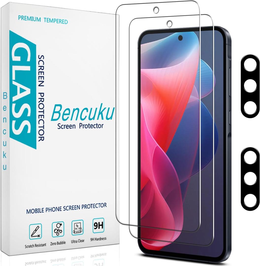 5 x 2 Pack Screen Protector for Samsung Galaxy A56 5G Tempered Glass with 2 Pack Camera Lens Protector, Anti Scratch, Bubble Free